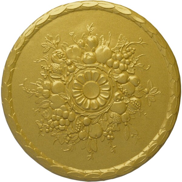 Ekena Millwork Anthony Harvest Ceiling Medallion (Fits Canopies up to 2 1/8"), 22 1/2"OD x 1 1/4"P, Rich Gold CM22ATRGS - main
